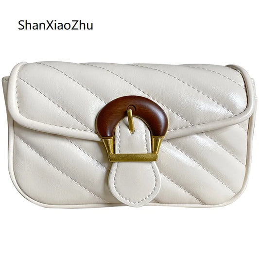 Solid Flap Shoulder Crossbody Bag for Women