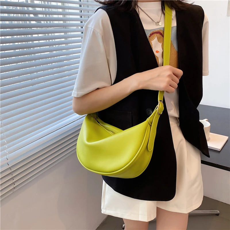 Solid Green Crossbody Bag for Women Small Shoulder Handbag Purse
