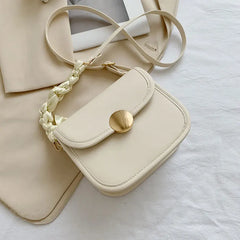 High Quality PU Leather Women's Shoulder Bag Retro Crossbody Square Purse