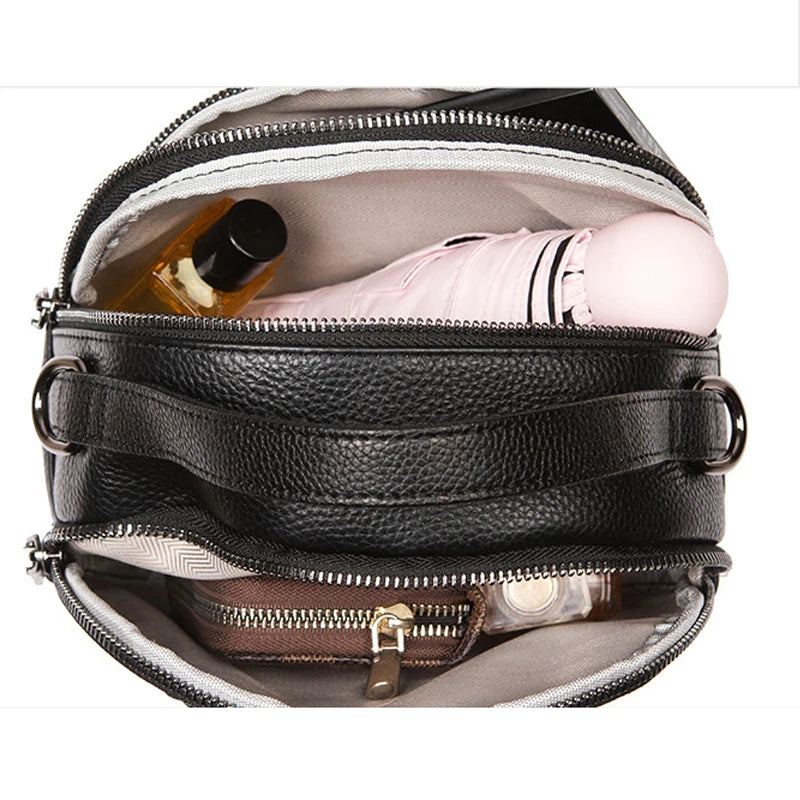 Vintage Leather Top Handle Crossbody Stone Shoulder Bag
