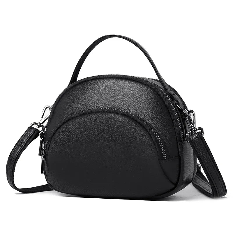 Vintage Leather Top Handle Crossbody Stone Shoulder Bag