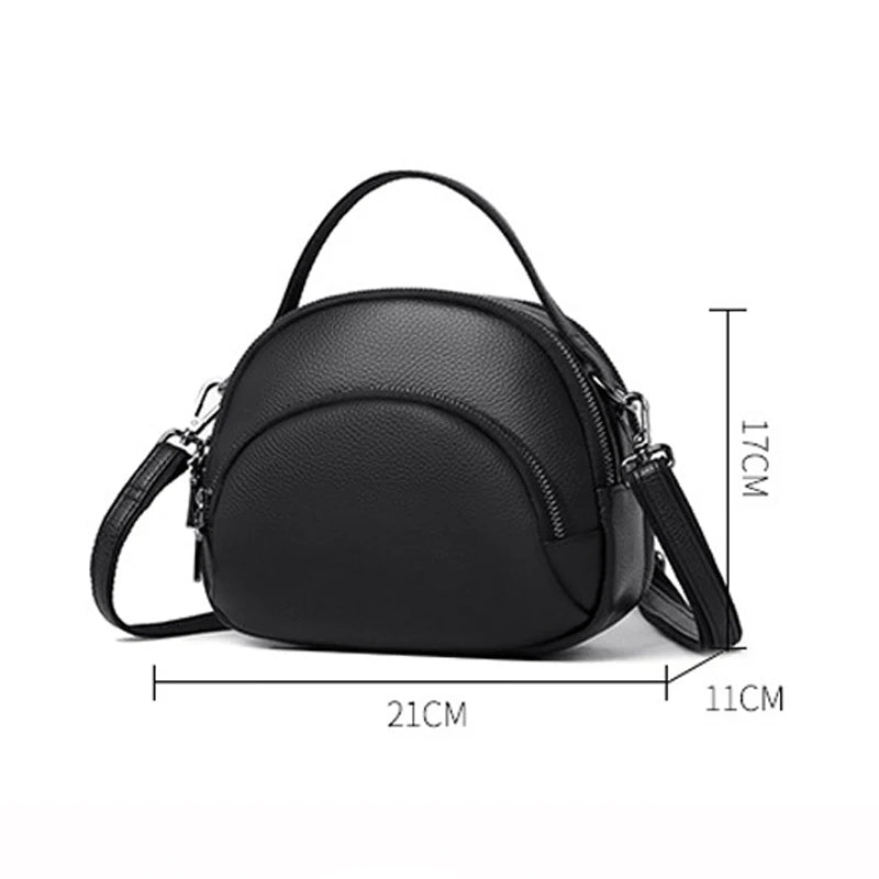 Vintage Leather Top Handle Crossbody Stone Shoulder Bag