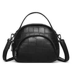 Vintage Leather Top Handle Crossbody Stone Shoulder Bag
