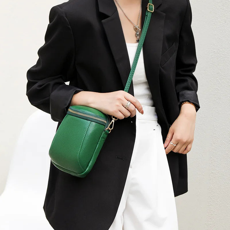 Mini Bucket Purses And Handbags Women'S Leather Casual Lady Shoulder Messenger B