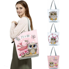 Owl Shoulder Bag Casual Harajuku Tote High Capacity Practical Shopping Bag
