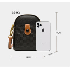 Plaid Sling Handbags Soft Leather Vintage Shoulder Bags