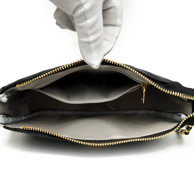 Quilted Chain Sling Bag Leather Tote Girl Shoulder Bag
