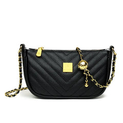 Quilted Chain Sling Bag Leather Tote Girl Shoulder Bag