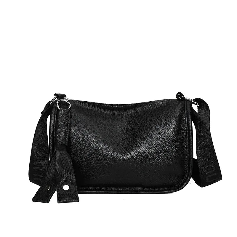 Leather Saddle Crossbody Bag Tassel Handbag