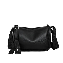 Leather Saddle Crossbody Bag Tassel Handbag