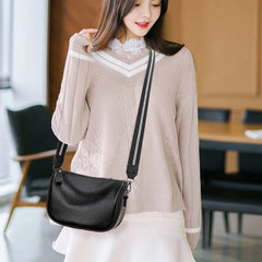 Vintage Leather Saddle Handbag for Women