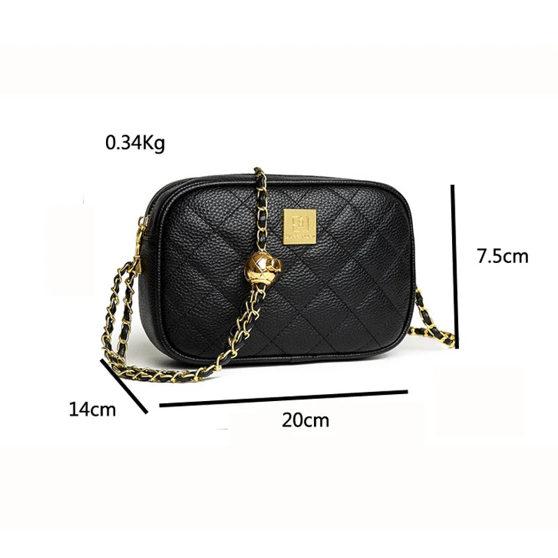 Leather Chain Vintage Lady Messenger Shoulder Bag