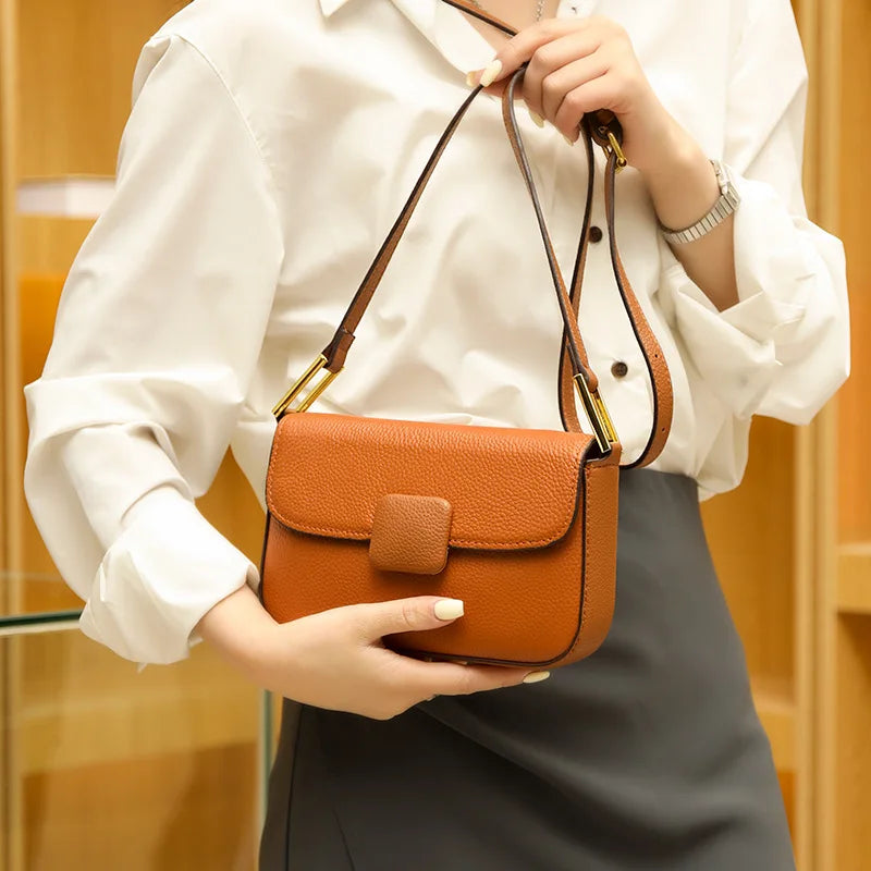 Leather Sling Purse Vintage Shoulder Messenger Bag