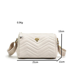 Quilted Leather Shoulder Bag Vintage Tote Girl Messenger Bags