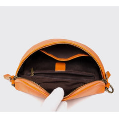 Vintage Leather Sling Saddle Bag Women's Messenger Handbag