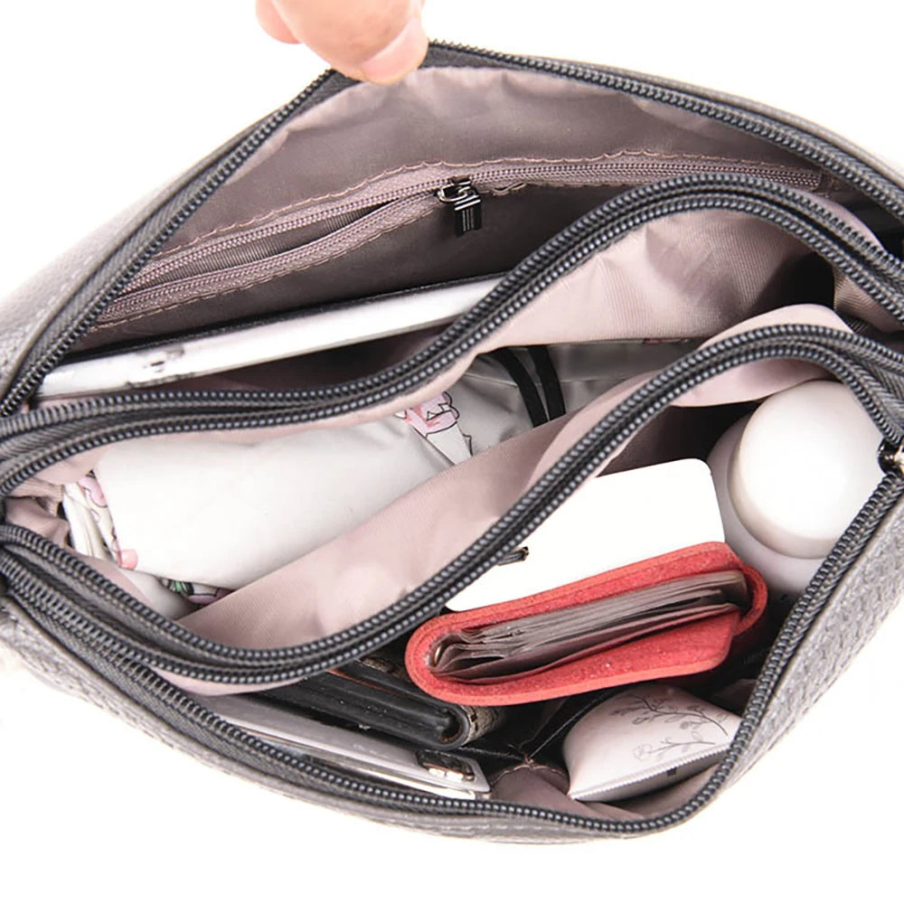 Soft Leather Shoulder Bag Casual Tote Messenger Vintage Handbag