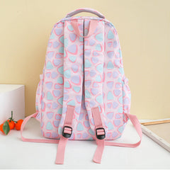 Triangle Print Backpacks High School Student Flat Storage Bag