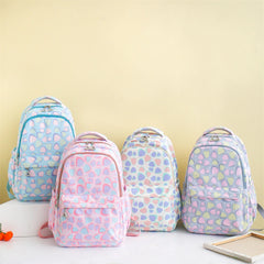 Triangle Print Backpacks High School Student Flat Storage Bag