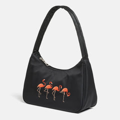 Flamingo Print Casual Handbag Ladies Shoulder Hobo Bag