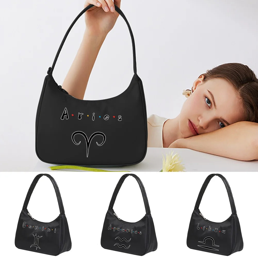 Constellation Print Underarm Hobo Bag Ladies Shoulder Purse Harajuku Style