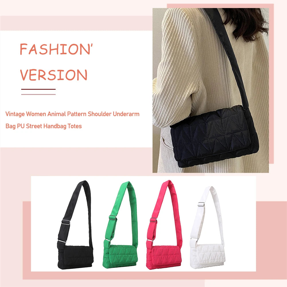 Quilted Crossbody Sling Bag Small Square Flap Pocket