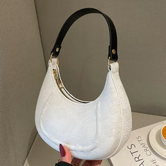 PU Leather Shoulder Bag with Chains Crossbody Flower Design