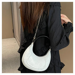 Women PU Leather Chains Crossbody Bag Flower Pouch