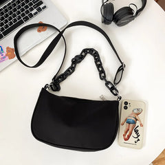 Waterproof Nylon Underarm Shoulder Bag for Women, Small Clutch