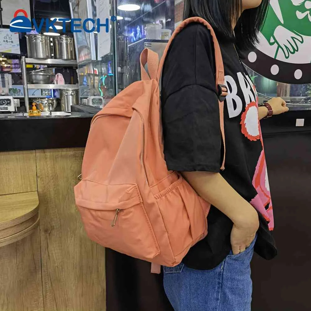 Unisex School Backpack Preppy Style Nylon Bag