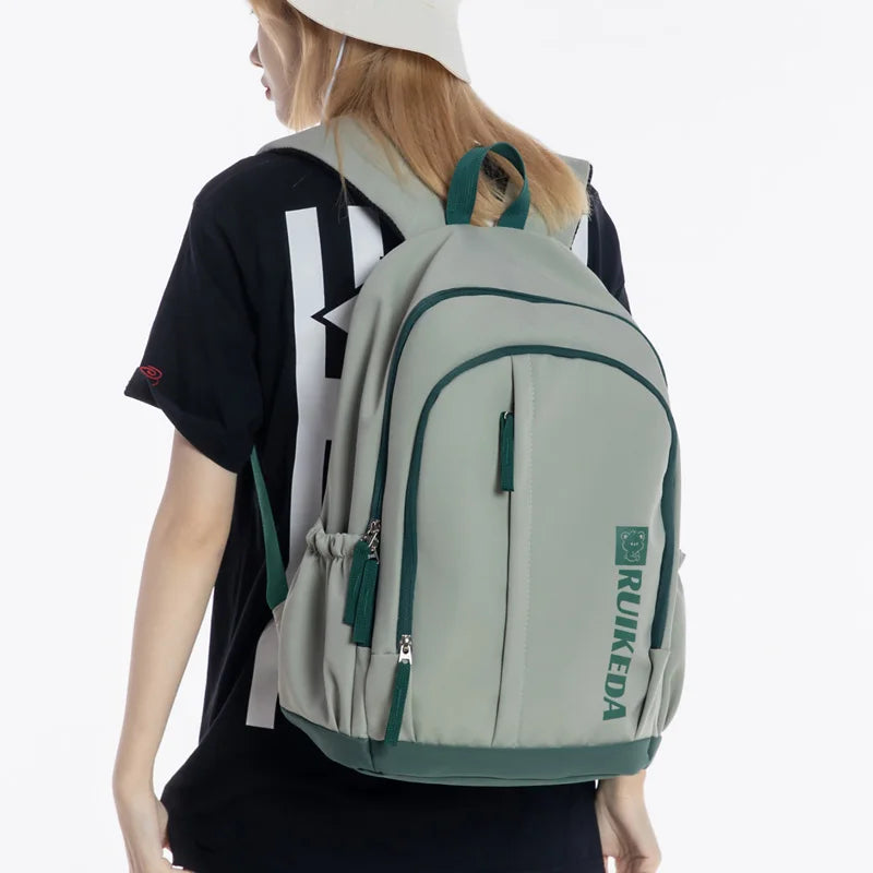 Vertical Zipper Women Backpack Men Travel Bag Unisex Waterproof Nylon