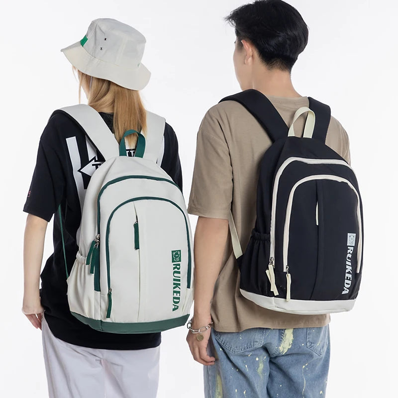 Vertical Zipper Women Backpack Men Travel Bag Unisex Waterproof Nylon