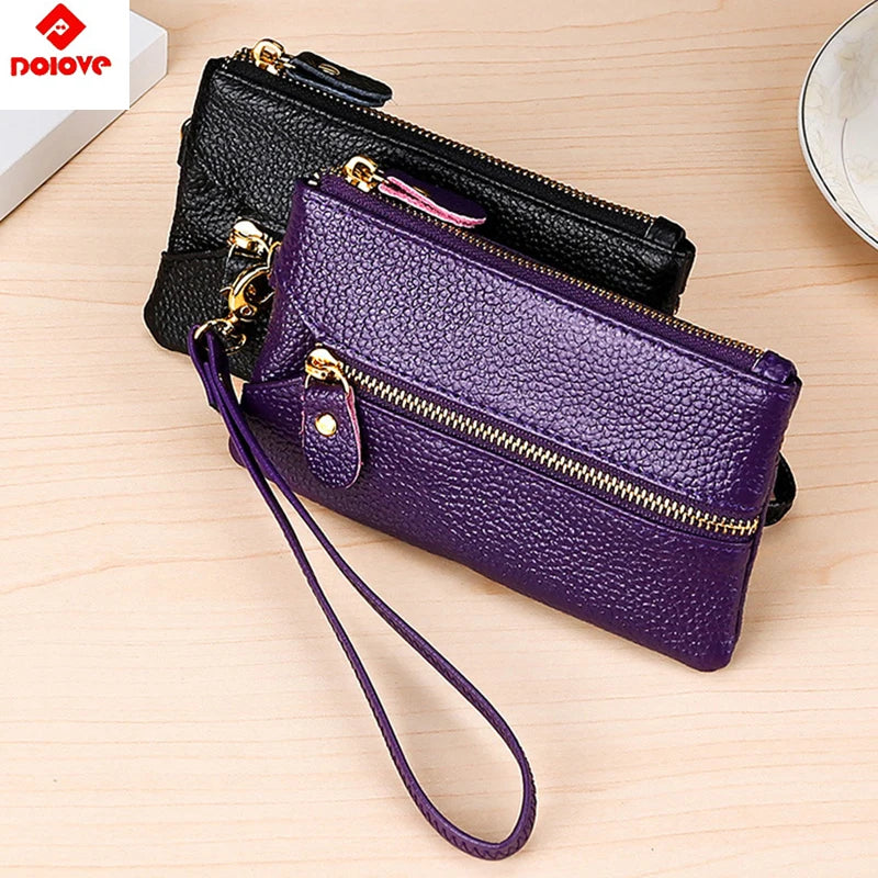 Vintage Leather Wallet Key Holder Organizer