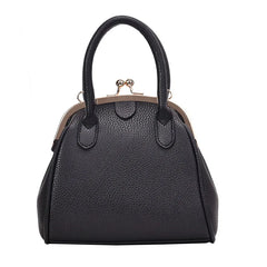 Vintage Leech PU Leather Lock Shell Bag Women Shoulder Handbag