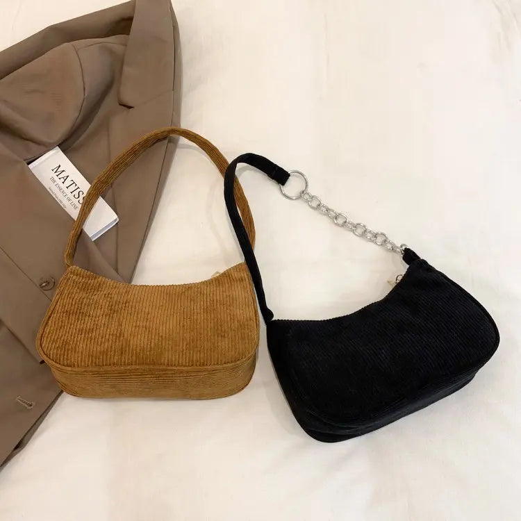 Vintage Small Square Plush Shoulder Bag