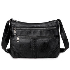 Vintage Women Shoulder Bag Soft Pu Leather Crossbody Bag Brown