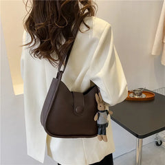 Vintage Women's Shoulder Bags Half Moon Crossbody Handbag