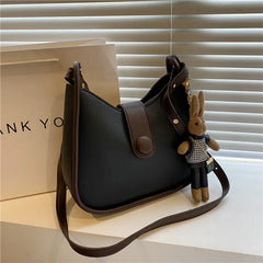 Vintage Women's Shoulder Bags Half Moon Crossbody Handbag