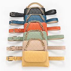 Faux Leather Women Waist Bag for Summer Solid Mini Size Women Waist Bags