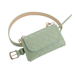 Faux Leather Women Waist Bag for Summer Solid Mini Size Women Waist Bags