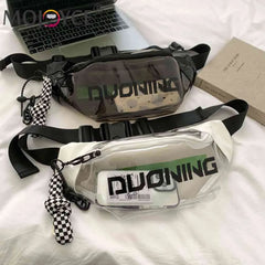 Clear PVC Waist Bag Unisex with Pendant
