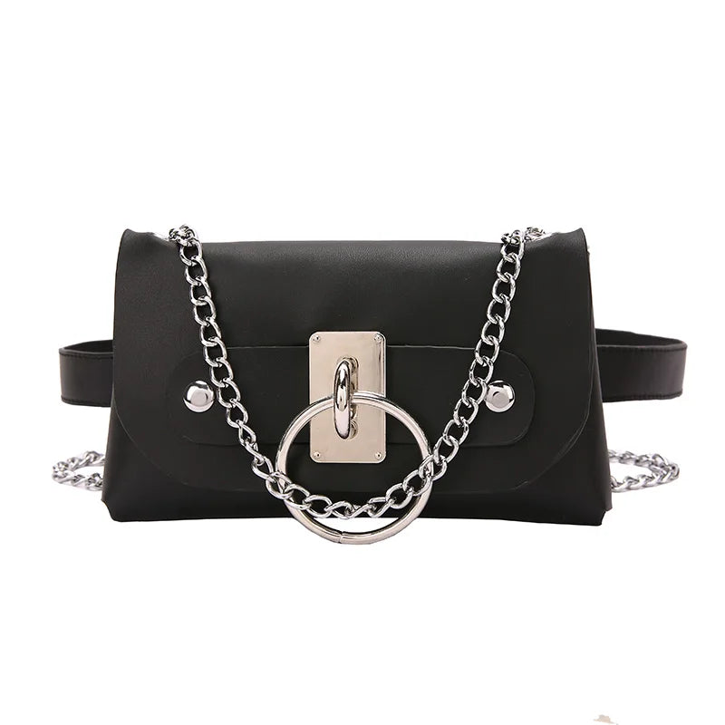 Women's PU Leather Waist Bag Small Shoulder Bag