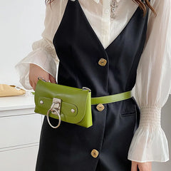 Women's PU Leather Waist Bag Small Shoulder Bag