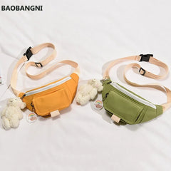 Canvas Waist Bag Women Leisure Fanny Pack Girls Crossbody Chest Bag