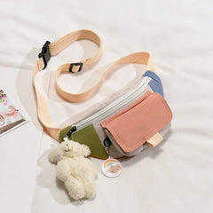 Canvas Waist Bag Women Hit Fanny Pack Girls Crossbody Chest Bag Belt