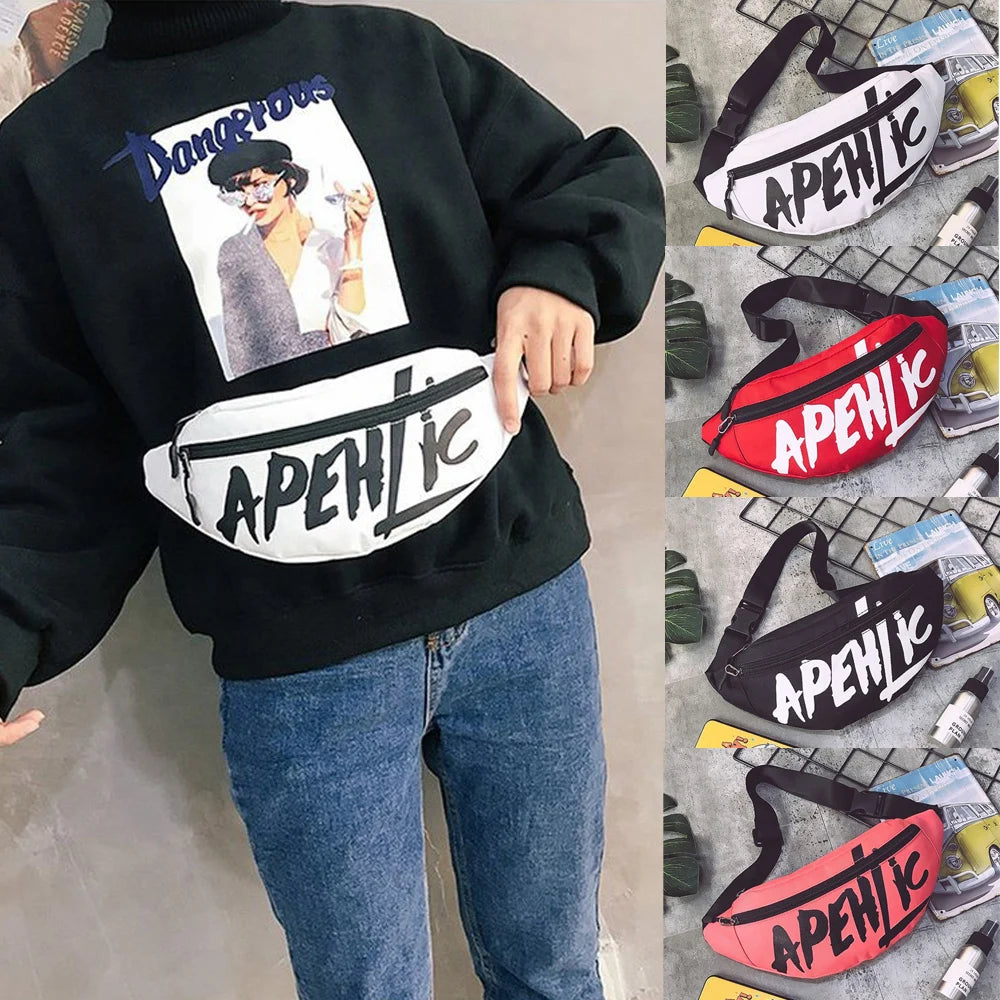 Letter Printed Waist Fanny Pack for Women Men