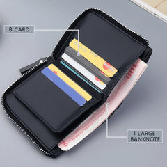 Short Casual Wallet Men PU Leather Small Zipper Coins Bag