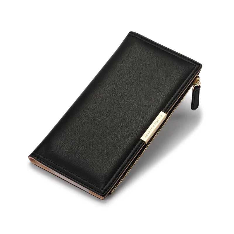 Zipper Coin Purse Long Short Purses Women Clutch Wallet PU Leather