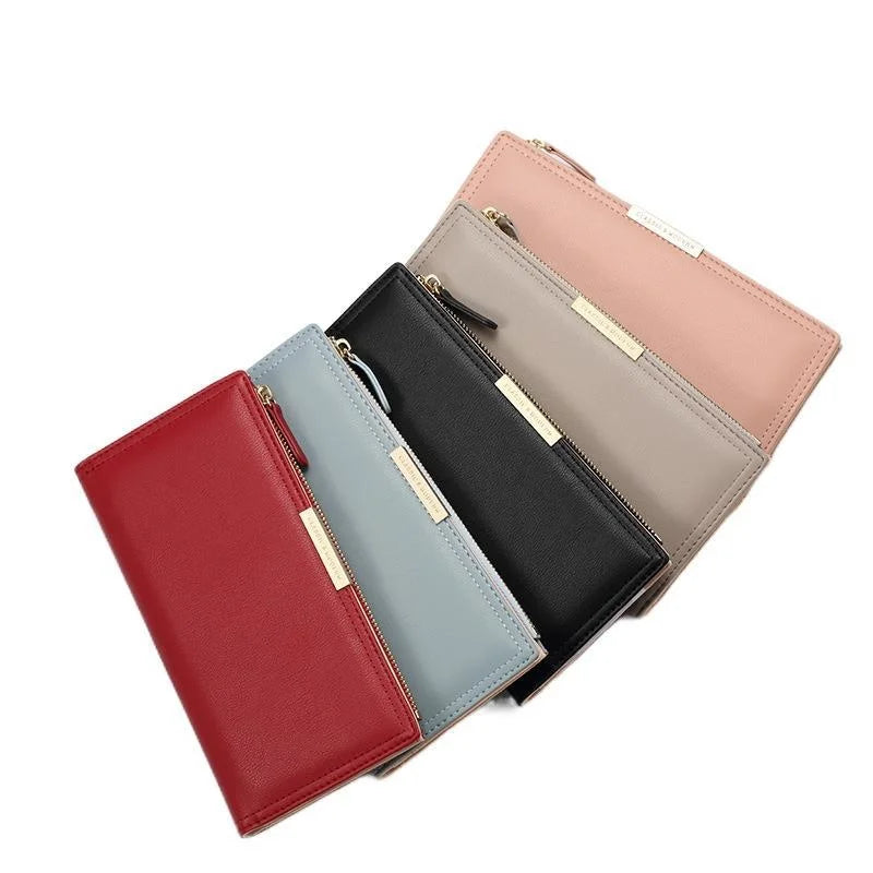 Zipper Coin Purse Long Short Purses Women Clutch Wallet PU Leather
