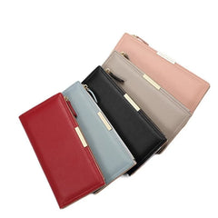 Zipper Coin Purse Long Short Purses Women Clutch Wallet PU Leather