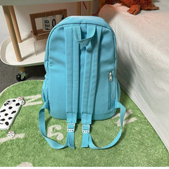Waterproof Nylon Women Backpack Solid Back Bag College Mochila